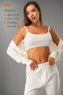 Женская пижама - тройка из ажурного хлопка Happyfox