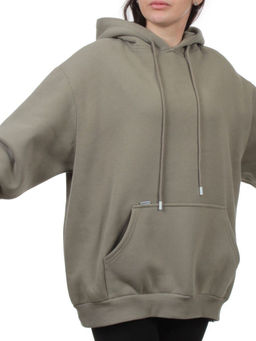 2610 GRAY GREEN Толстовка женская (85% хлопок, 10% полиэстер, 5% спандекс) - Fashion фото 3