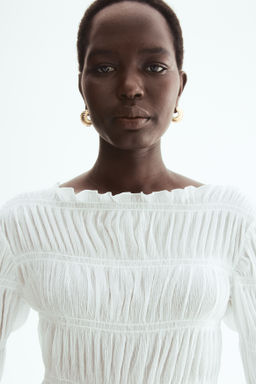 Smocked boat-neck top - H&m фото 7