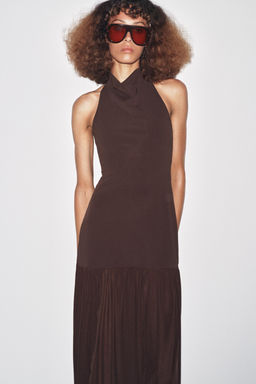 HALTERNECK DRESS WITH MATCHING DETAIL - Zara фото 12