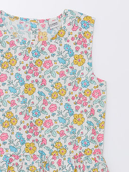 Bisiklet Yaka Desenli K?z ?ocuk Elbise