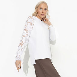 Свитшот с объемным декором Модная хроника (white) - Charutti фото 2