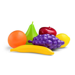 Игровой набор "Фрукты" 6 предметов (виноград, лимон, банан, апельсин, груша, яблоко)