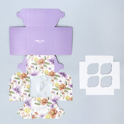 Цена за 5 шт. Коробка для капкейка, кондитерская упаковка, 4 ячейки «Самой прелестной», 16 х 16 х 10 см