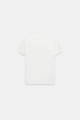 CAMISETA MANGA CORTA TEXTO / Blanco - Zara фото 4
