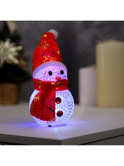 Ёлочная игрушка «Снеговик», 10 см, от батареек, свечение мульти (RGB)