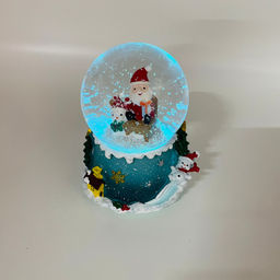 Новогодний декор - Снежный шар 13 см (стекло, свет, музыка) в ассортименте