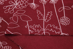 Теплый хлопок Флора - пунктир цв.бордовый, ш.1.50м, хлопок-100%, 160гр/м.кв - Купава фото 2