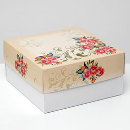 Цена за 5 шт. Кондитерская упаковка, короб, Красные розы , 30 х 30 см, 2 кг