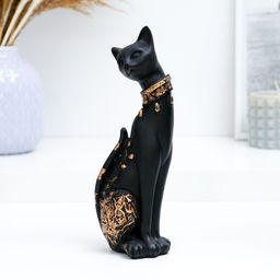 Фигурка полистоун «Кошка», чёрная, 20×8 см