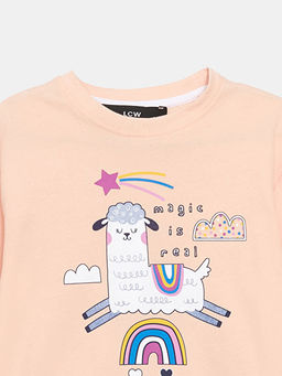 Bisiklet Yaka Bask?l? K?z ?ocuk Sweatshirt