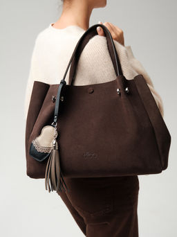 Замшевая сумка с матрешкой Vasilisa DBR 31210 коричневый шоколад фото 3