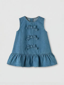 Fiyonklu K?z Bebek Jean Elbise