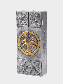 Ключница «Древо», 6 крючков, 14×7×32 см, МДФ, серебристая