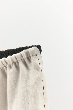 CONTRAST LINEN TROUSERS - Zara фото 11