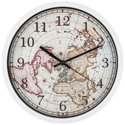 ЧАСЫ НАСТЕННЫЕ КВАРЦЕВЫЕ WORLD MAP ДИАМЕТР=31 СМ. ДИАМЕТР ЦИФЕРБЛАТА=27,5 СМ.