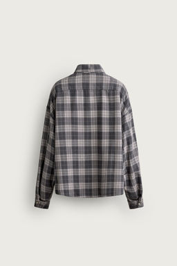 CAMISA BOXY FIT CUADROS / Gris - Zara фото 3