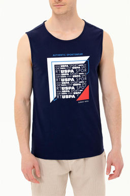 Мужская темно-синяя футболка с круглым вырезом - U.s. polo assn фото 14