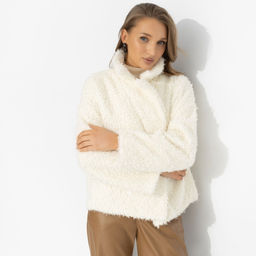 Розыгрыш. Полупальто на подкладе, Слишком заметна (белый шоколад, oversize, 50-56, нью)