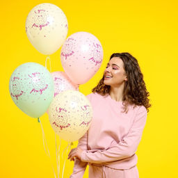 Воздушные шары латексные 12" «С Днём рождения. Пончик», 50 шт., МИКС