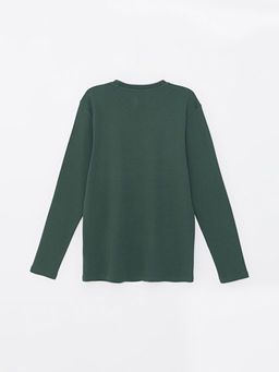 Bisiklet Yaka Uzun Kollu Bask?l? Erkek Sweatshirt - Waikiki фото 2