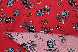 Штапель Ямина цв.красный, ш.1.45м, вискоза-100%, 100гр/м.кв - Купава фото 12