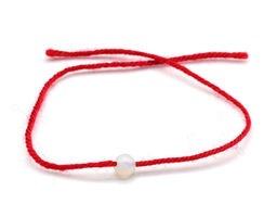 Браслет карасная нить с лунным камнем "Рак" шарик 6мм, 33см