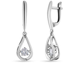 Серьги, куб.циркон., А-2129320/9
