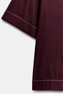 CUERPO VIVOS CONTRASTE CON LINO / Burgundy - Zara фото 9