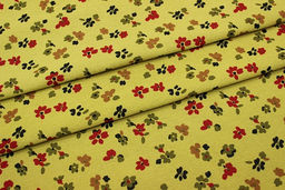 Теплый хлопок Цветочный каприз цв.св.золотисто-оливковый, ш.1.5м, хлопок-100%, 150гр/м.кв - Купава фото 5