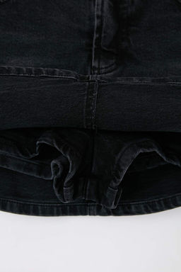 Siyah Az Esnek Mini Denim Sort Etek TWOSS26SR00052 - Trendyolmilla фото 3