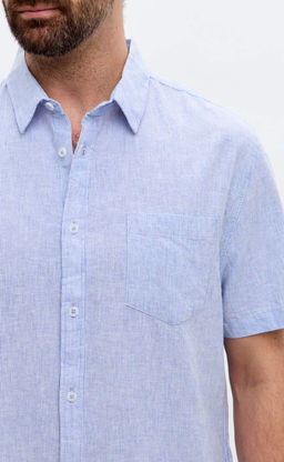 Рубашка к/р лен F111-0450 l.blue stripes - Fine joyce фото 3