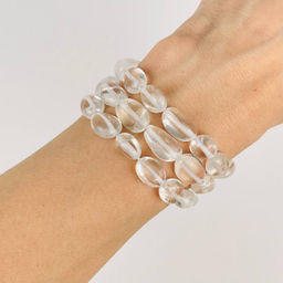 Бусины для украшений из Горного Хрусталя (галтовка) 39 см