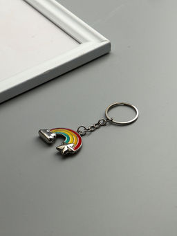 Цена за 12 шт. Брелок металл, эмаль "Радуга с облаком и звездой" 3х3,9х0,5 см