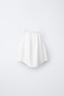 TOP HALTER CON LINO / Blanco roto