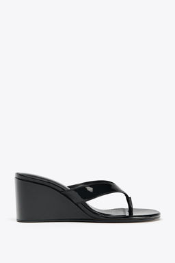 PATENT-EFFECT WEDGE SANDALS - Zara фото 2