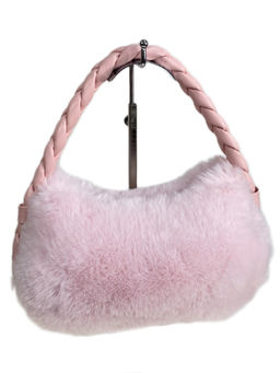 Женская сумка из искусственного меха, цвет розовый
