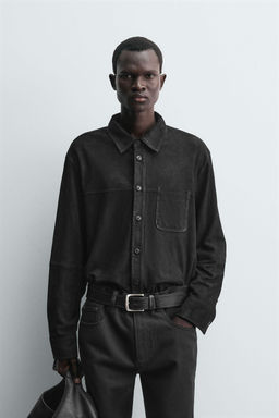 LEATHER SUEDE OVERSHIRT