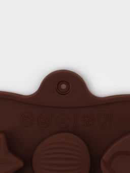 Форма для конфет и шоколада Доляна Звёзды, ракушки, сердца, силикон, 20.6?10.3 см, 15 ячеек, коричневая