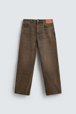 JEANS RELAXED FIT ACABADO EFECTO ENCERADO / Marr?n - Zara фото 7
