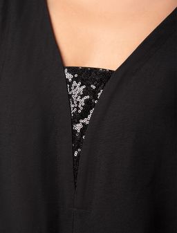 VILATTE / Топ с вставкой из пайеток из вискозы с лайоселлом  фото 3