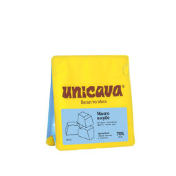 Манго в кубе, тёмный шоколад 70 %