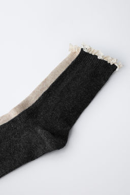 2-PACK OF LACE-TRIMMED SOCKS - Zara фото 2