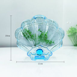 Цена за 6 шт. Шкатулка пластиковая "KiKi HAUS", ракушка, цвет голубой, 11*9.5*3.5см (в пакете)