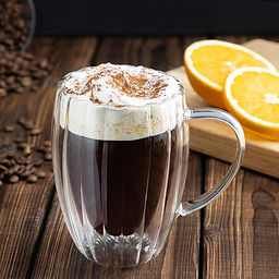 Кружка Aroma Riviera из рельефного стекла, 350 мл, с двойными стенками арт.108124 /MALLONY/