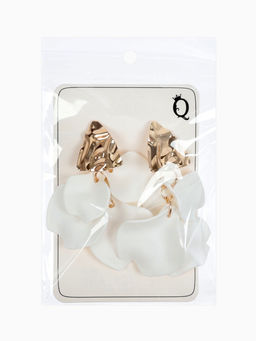 Серьги ассорти Ветер мятые треугольники, цвет бело-золотой