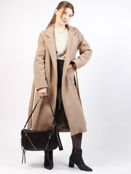 LACCOMA сумка Y2446-коричневый натуральная кожа полиэстер фото 2