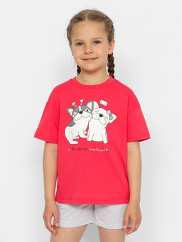 CRB wear/CWKG 63404-25 Футболка для девочки,малиновый/Ex.Cherubino