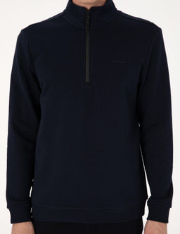 Lacivert 3 _plik Regular Fit Fermuarl_ Dik Yaka Basic Sweatshirt - Pierre cardin фото 6