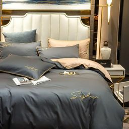 КПБ Mency однотонный с вышивкой MENO019 Евро